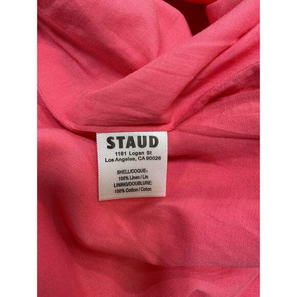 Staud 'Leandro' Pink Linen Two-Tone Linen Miniskirt Size 10 - Picture 5 of 5